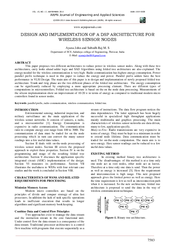 (PDF) Design and Implementation of a DSP Architecture for Wireless ...