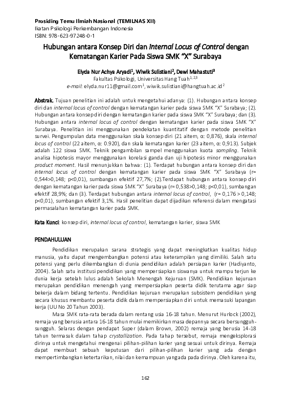 (PDF) Hubungan antara Konsep Diri dan Internal Locus of Control dengan ...