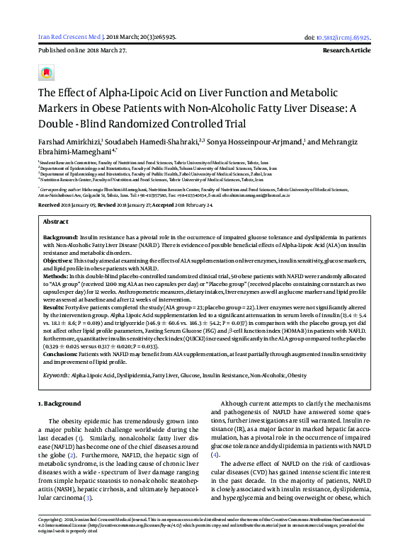 (PDF) Alpha Lipoic Acid and Liver Disease Burt Berkson MD PhD