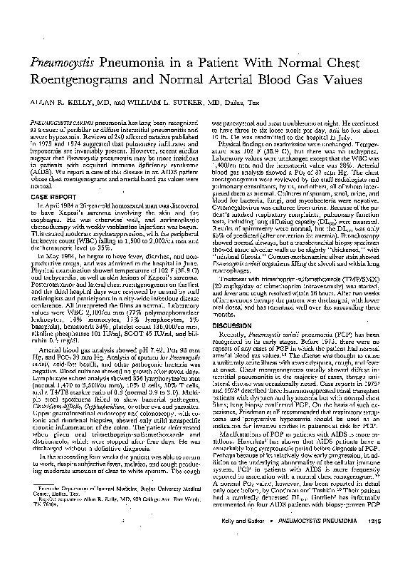 (PDF) Pneumocystis Pneumonia in a Patient With Normal Chest ...