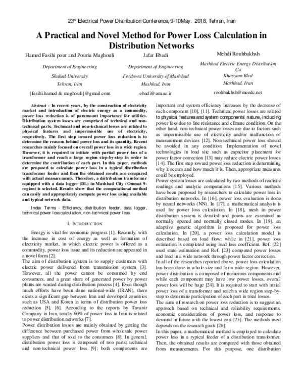 (PDF) A Practical and Novel Method for Power Loss Calculation in ...