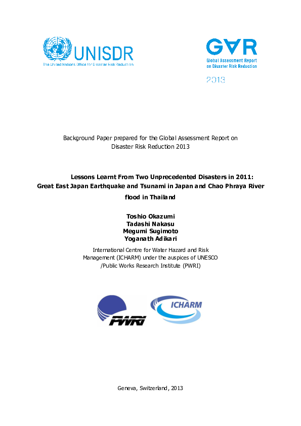 (PDF) Lessons learned from two unprecedented disasters in 2011 – Great ...