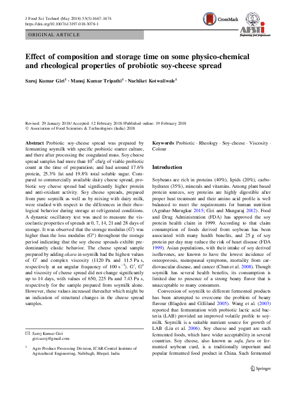 (PDF) Effect of composition and storage time on some physico-chemical ...