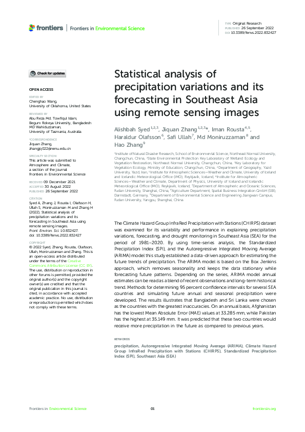 (PDF) Statistical analysis of precipitation variations and its ...