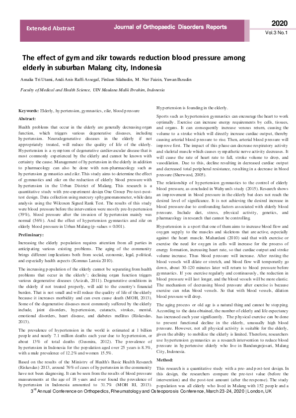 (PDF) The effect of gym and zikr towards reduction blood pressure among ...