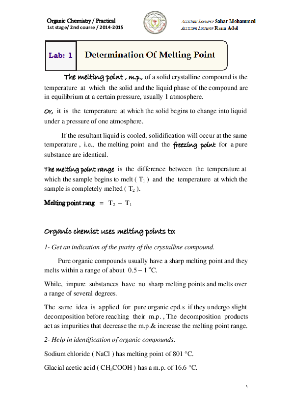 (PDF) Organic Chemistry / Laboratory Manual Sahar M . Shakir
