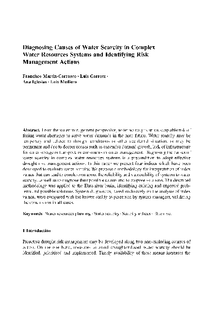(PDF) Diagnosing Causes of Water Scarcity in Complex Water Resources ...
