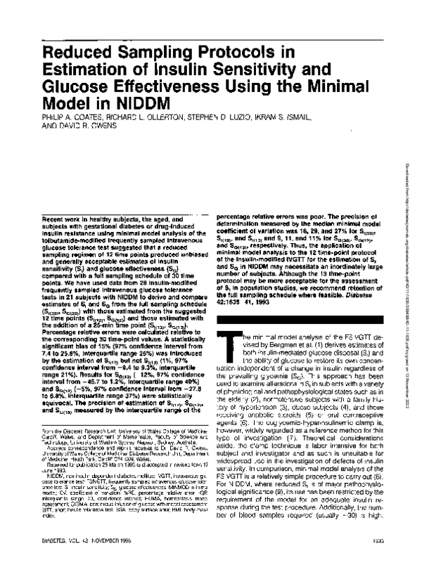 (PDF) Reduced sampling protocols in estimation of insulin sensitivity ...