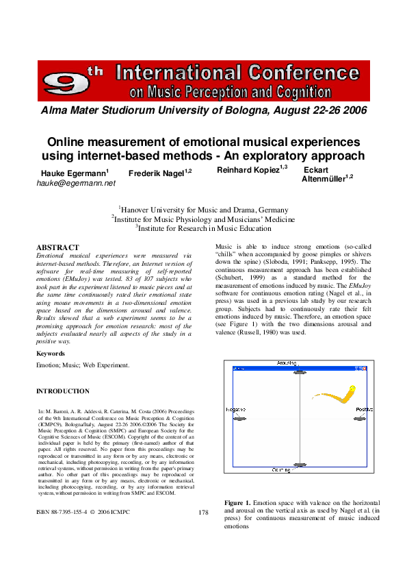 (PDF) Online measurement of emotional musical experiences using ...