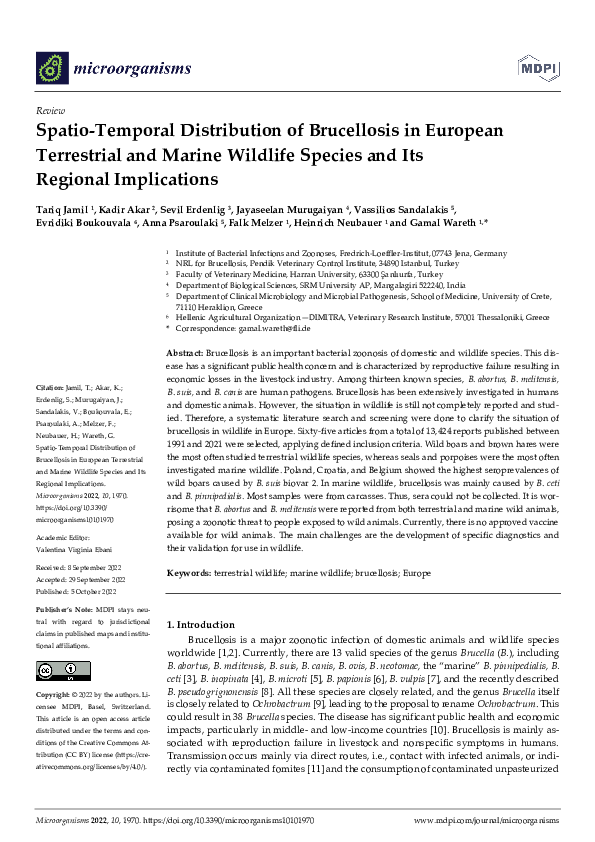 (PDF) Spatio-Temporal Distribution of Brucellosis in European ...