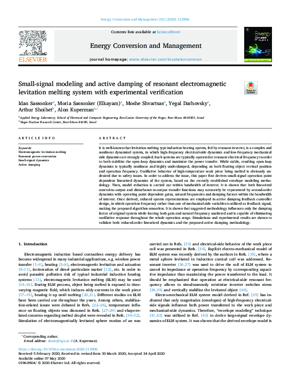 (PDF) Small-signal modeling and active damping of resonant ...