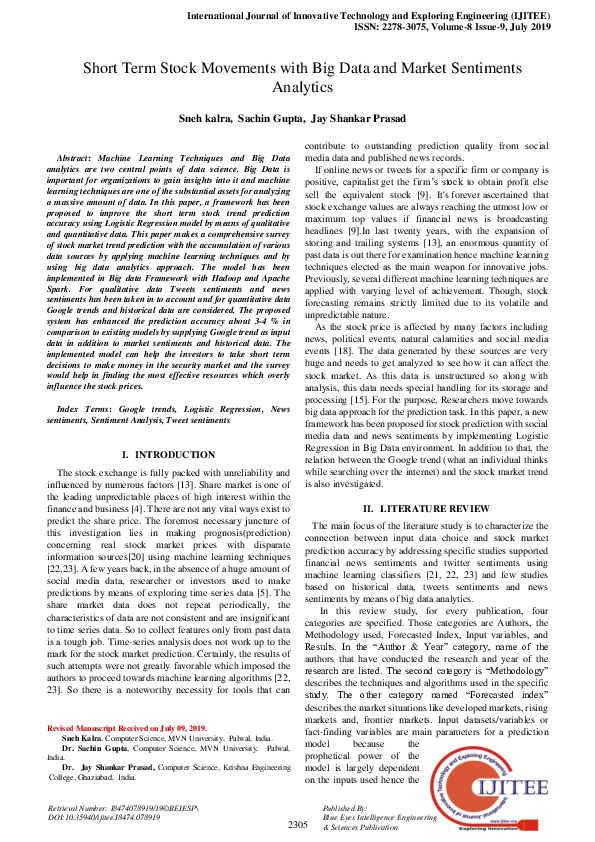 (PDF) Short Term Stock Movements with Big Data and Market Sentiments ...