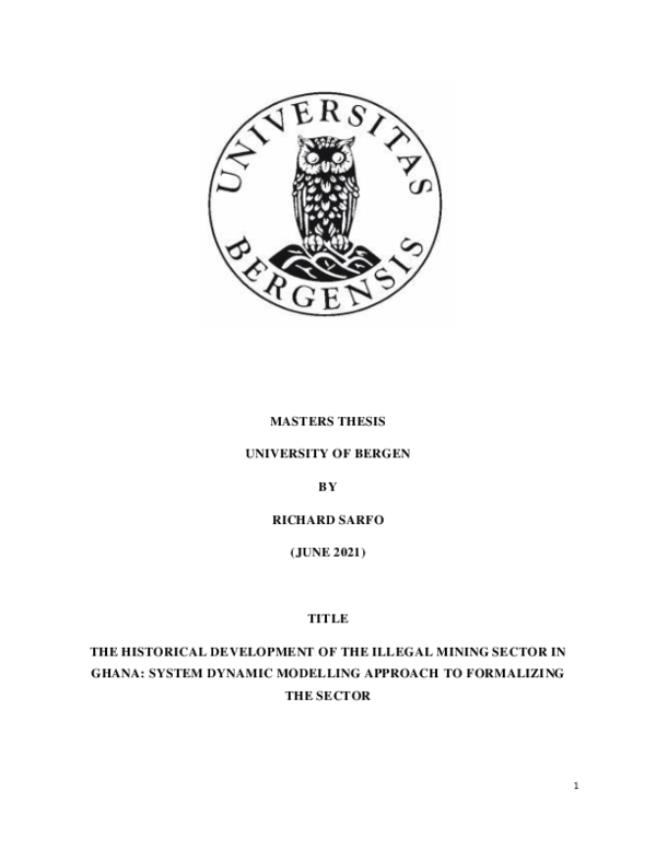  pdf the historical development of the illegal mining sector in ghana