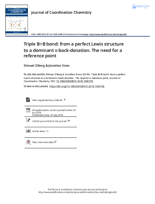 (PDF) Triple B≡B bond: from a perfect Lewis structure to a dominant π ...