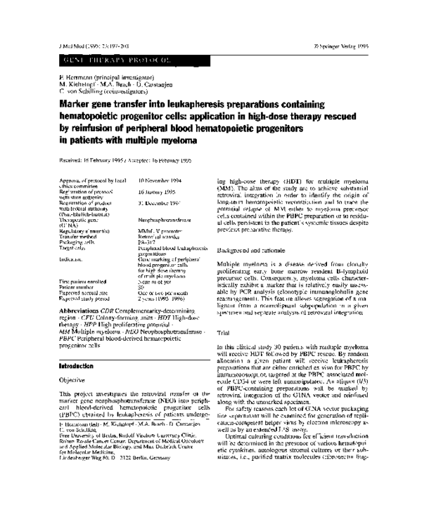 (PDF) Marker gene transfer into leukapheresis preparations containing ...