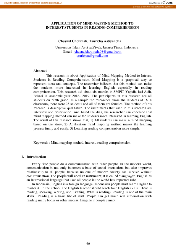 (PDF) Application of Mind Mapping Method to Interest Students in ...