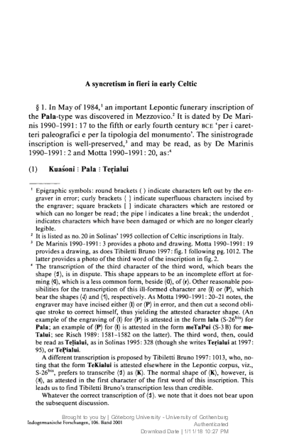 (PDF) A syncretism in fieri in early Celtic