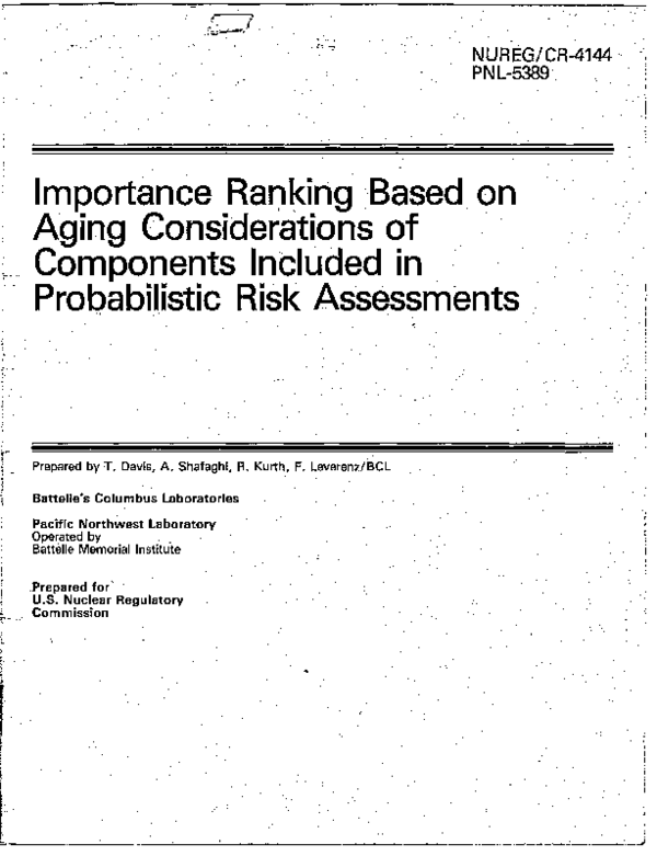 (PDF) Importance ranking based on aging considerations of components ...