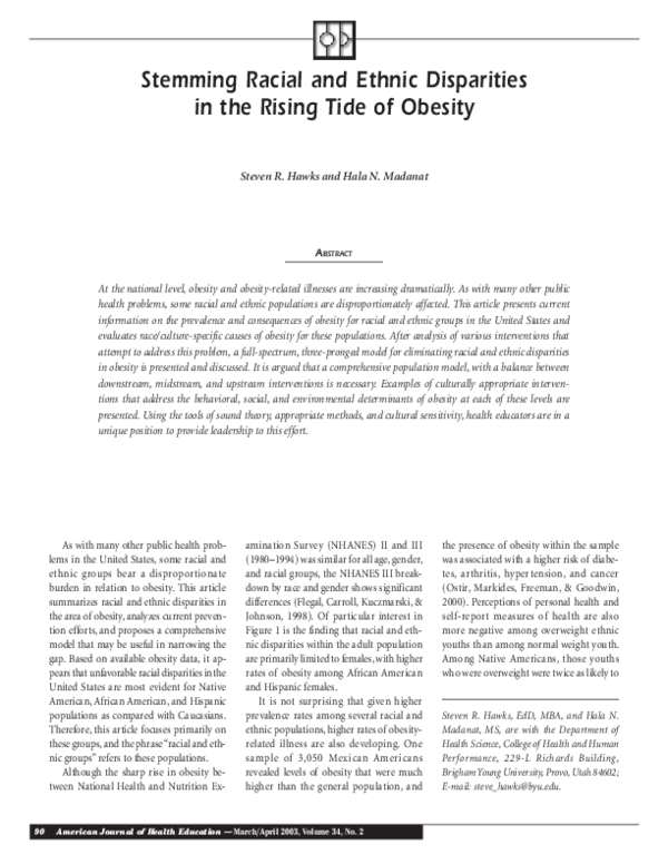 (PDF) Stemming Racial and Ethnic Disparities in the Rising Tide of Obesity