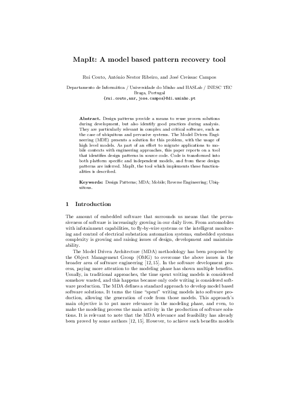 (PDF) MapIt: A model based pattern recovery tool