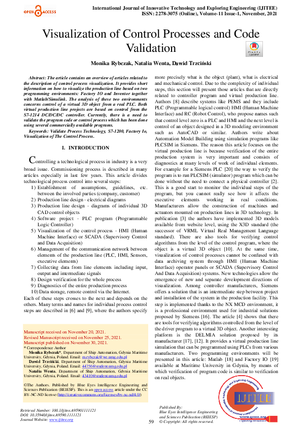 (PDF) Visualization of Control Processes a nd Code Validation