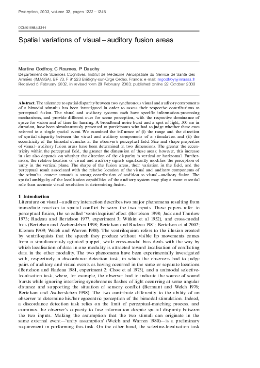 (PDF) Spatial Variations of Visual—Auditory Fusion Areas