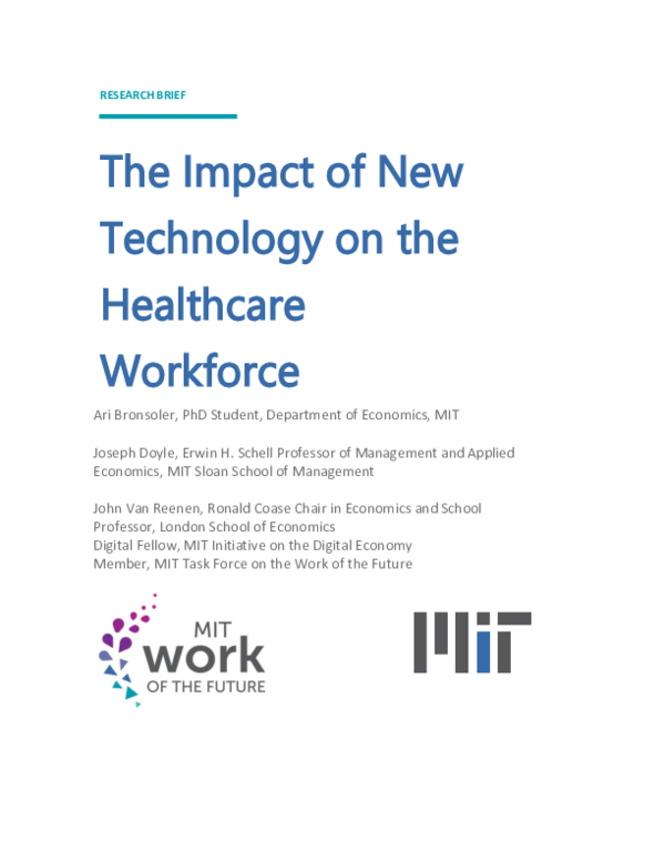 (PDF) The Impact of New Technology on the Healthcare Workforce