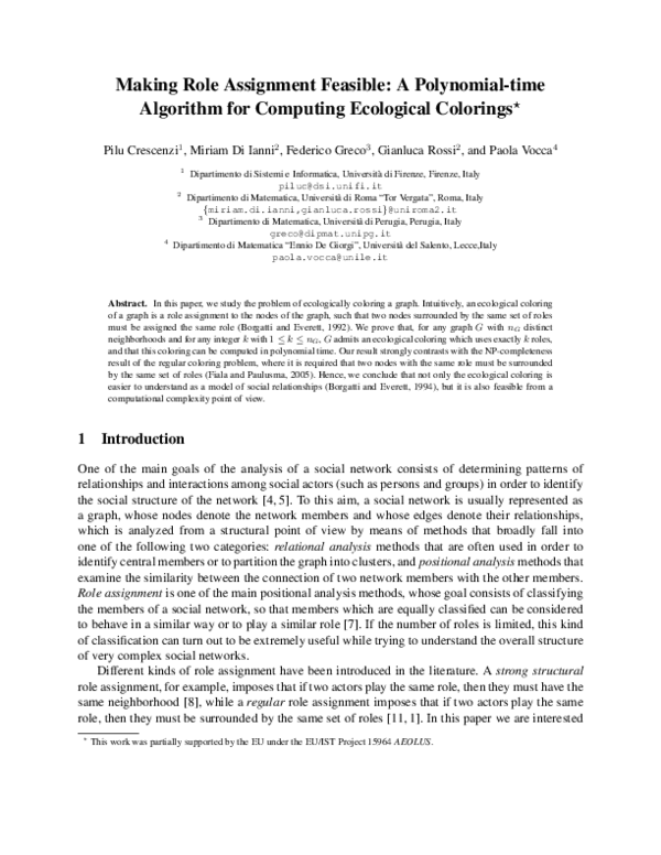(PDF) Making Role Assignment Feasible: A Polynomial-Time Algorithm for ...