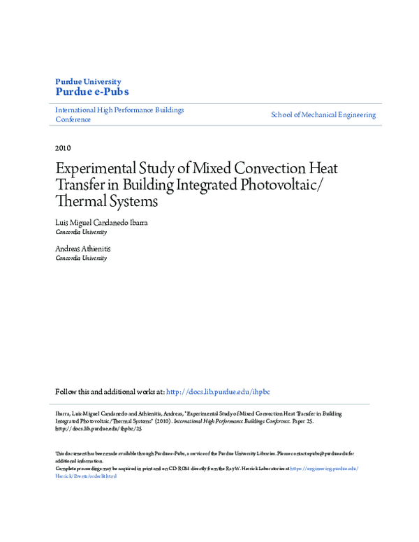 (PDF) Experimental Study of Mixed Convection Heat Transfer in Building ...