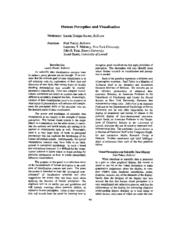 (PDF) Human perception and visualization