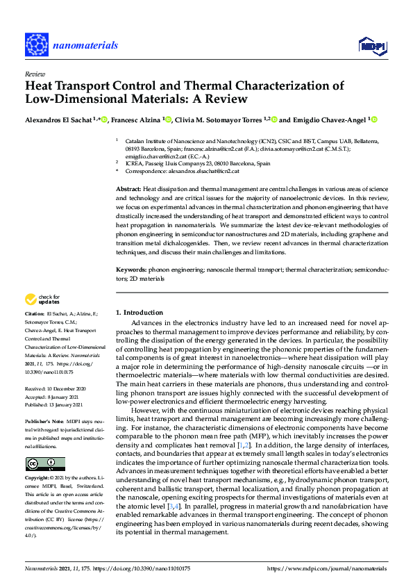 (PDF) Heat Transport Control and Thermal Characterization of Low ...