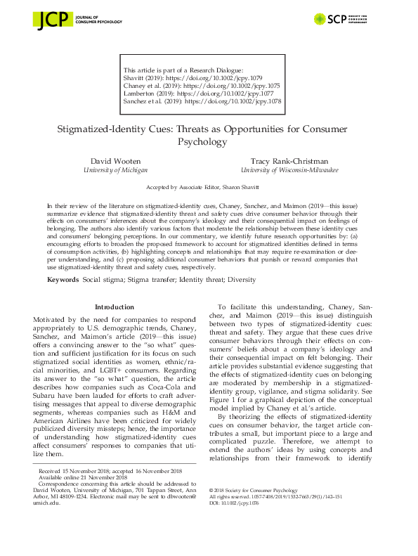 (PDF) The Social Psychology of Stigma