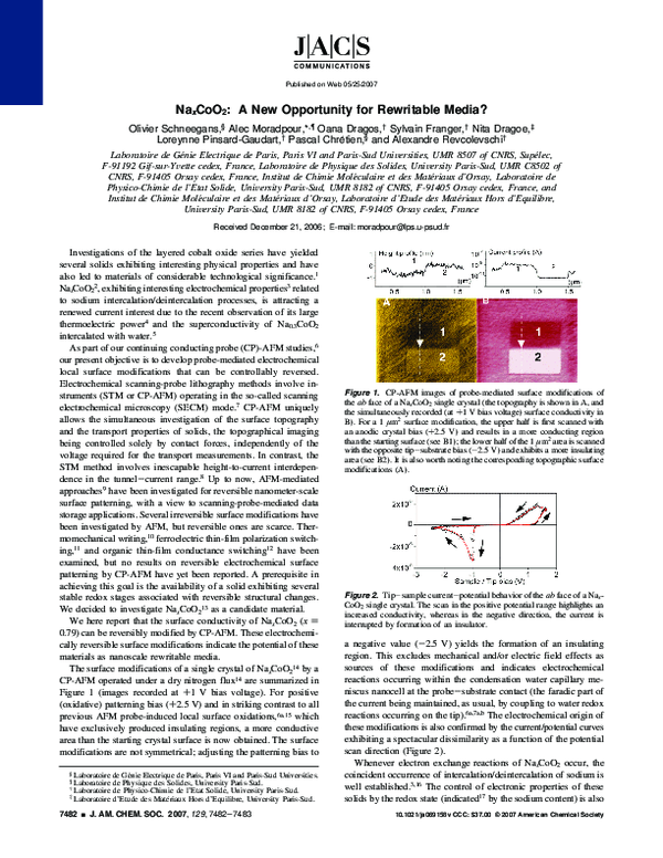 (PDF) NaxCoO2: A New Opportunity for Rewritable Media?