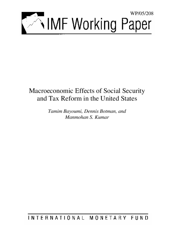 (PDF) Macroeconomic Effects of Social Security and Tax Reform in the ...