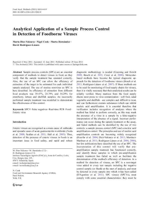 (PDF) Analytical Application of a Sample Process Control in Detection ...