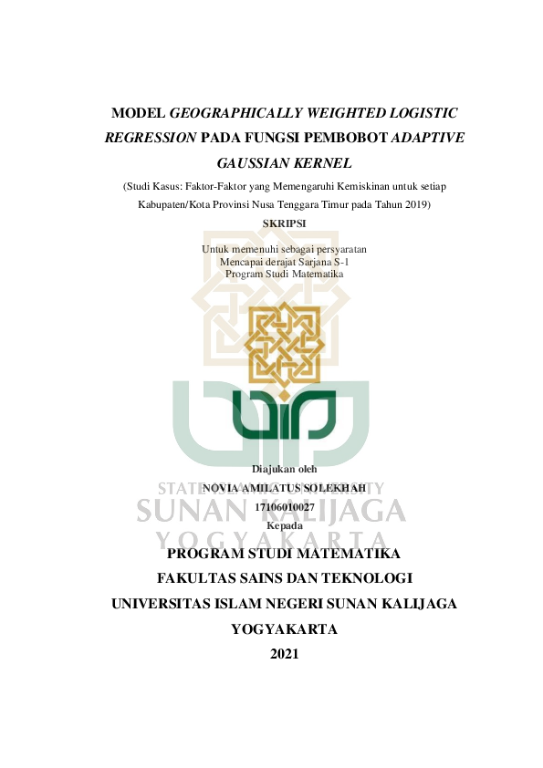 (PDF) Model Geographically Weighted Logistic Regression Pada Fungsi ...