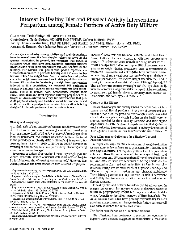 (PDF) Interest in Healthy Diet and Physical Activity Interventions ...