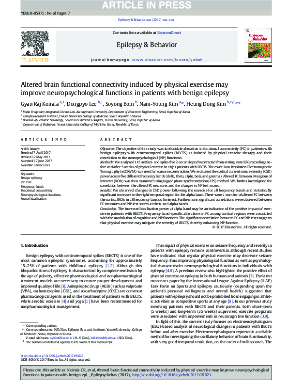(PDF) Altered brain functional connectivity induced by physical ...
