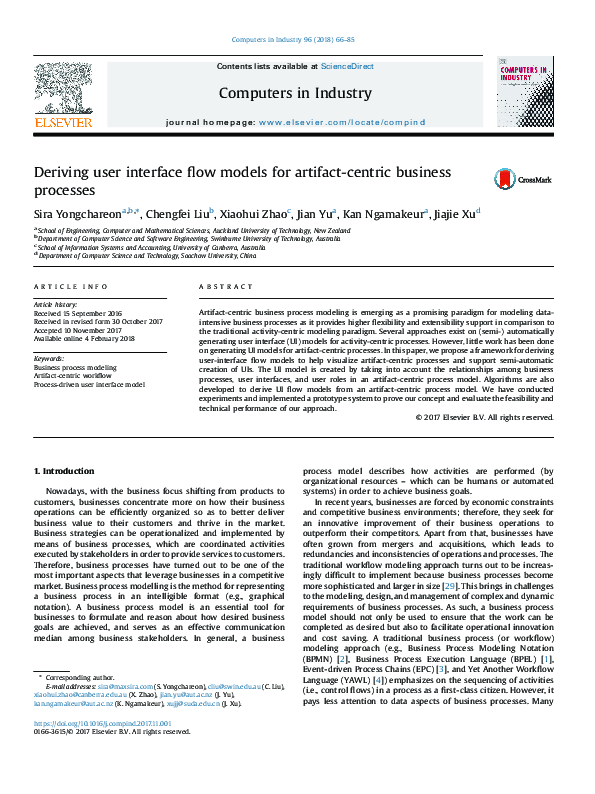(PDF) Deriving user interface flow models for artifact-centric business ...