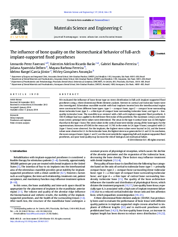 (PDF) The influence of bone quality on the biomechanical behavior of ...