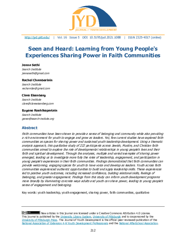(PDF) Seen and Heard: Learning from Young People's Experiences Sharing ...