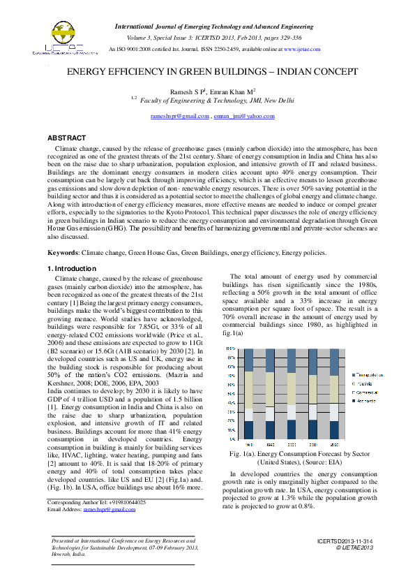 (PDF) Energy Efficiency in Green Buildings – Indian Concept