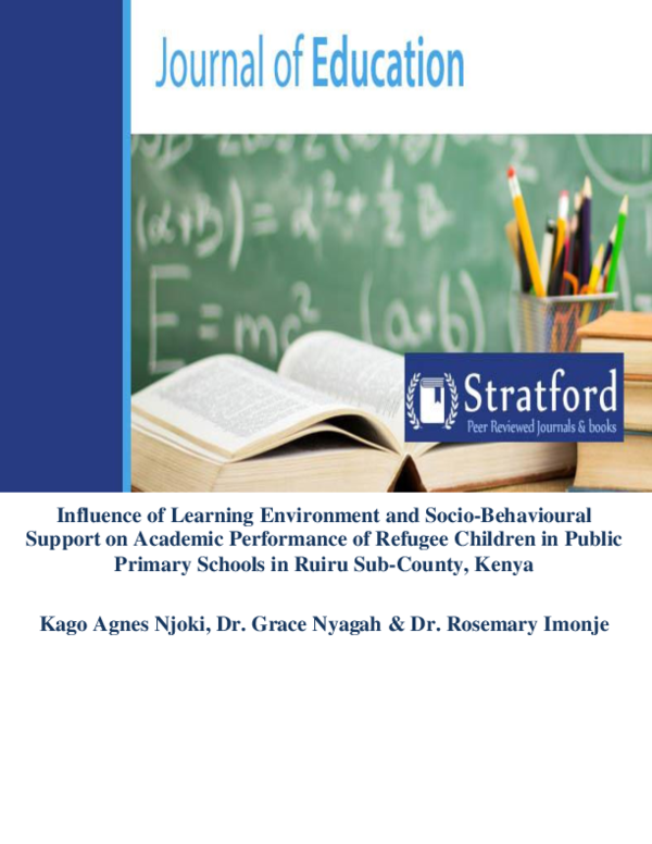 (PDF) Influence of Learning Environment and SocioBehavioural Support
