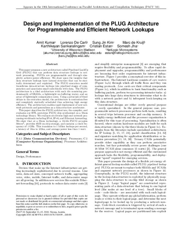 (PDF) Design and Implementation of the PLUG Architecture for ...