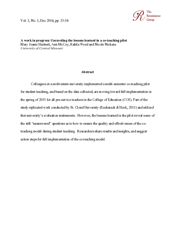(PDF) A Work in Progress