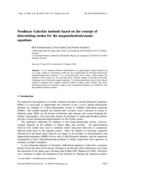 (PDF) Nonlinear Galerkin methods based on the concept of determining ...