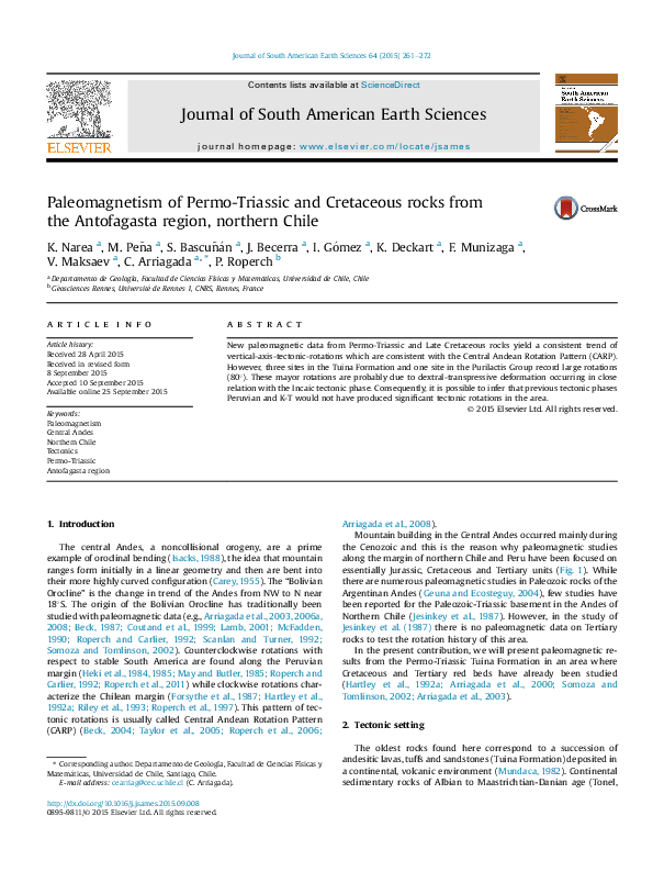 (PDF) Paleomagnetism of Permo-Triassic and Cretaceous rocks from the ...