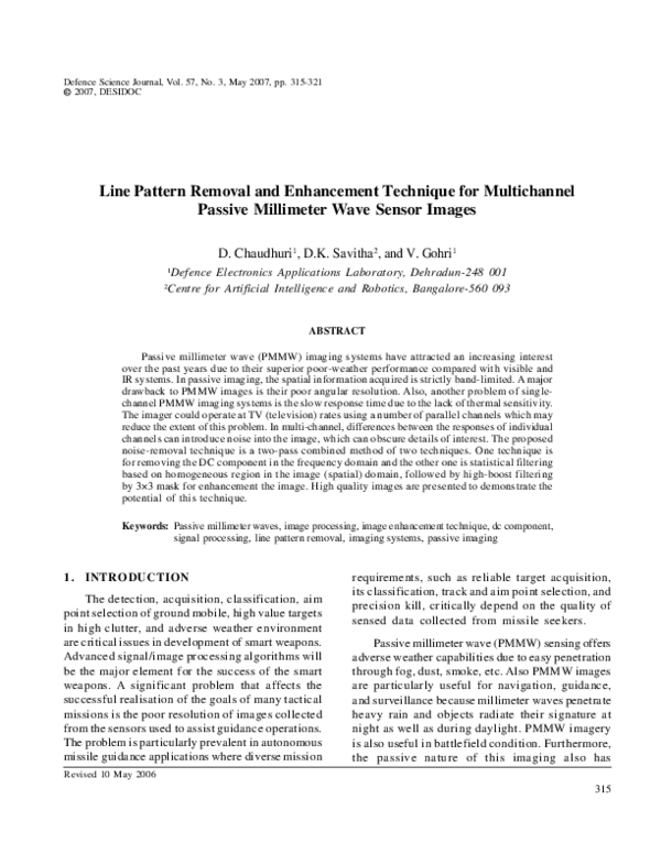 (PDF) Line Pattern Removal and Enhancement Technique for Multichannel ...