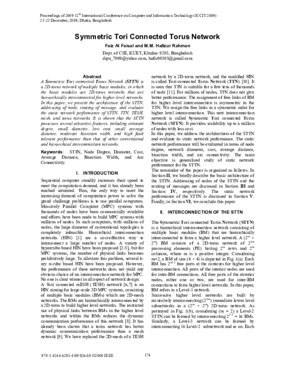 (PDF) Symmetric Tori connected Torus Network