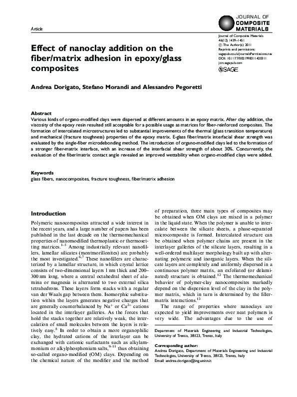 (PDF) Nanoclay Enhancements in Epoxy Composites